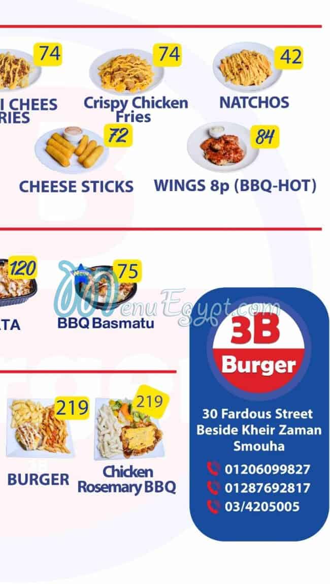 3B Burger online menu