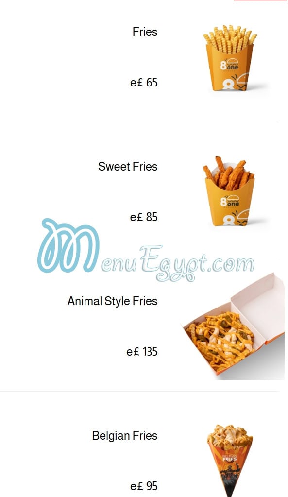 8 وان برجر منيو