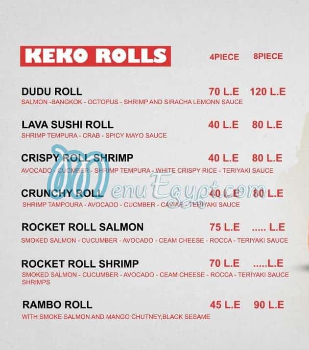 Keko Sushi menu Egypt 10