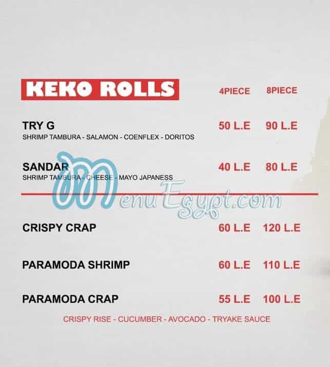 Keko Sushi menu Egypt 13