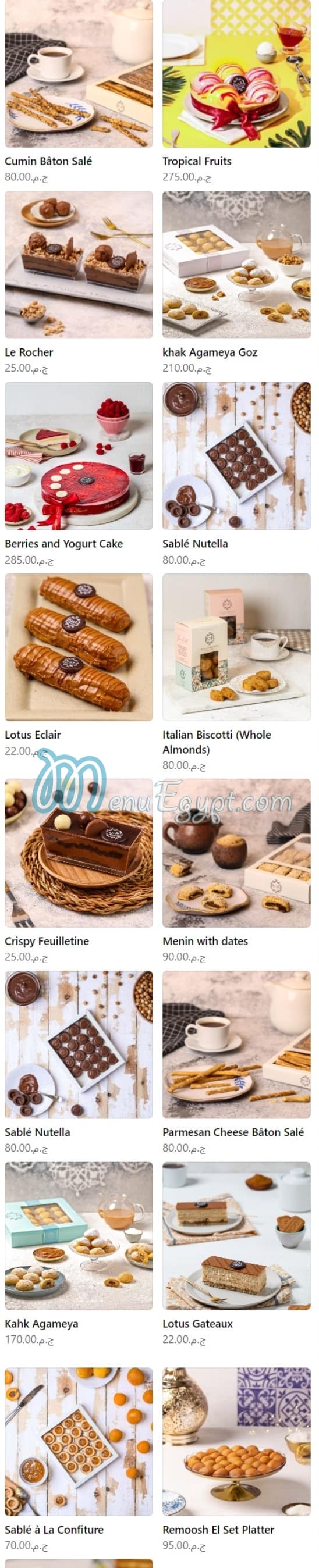 Sale Sucre menu