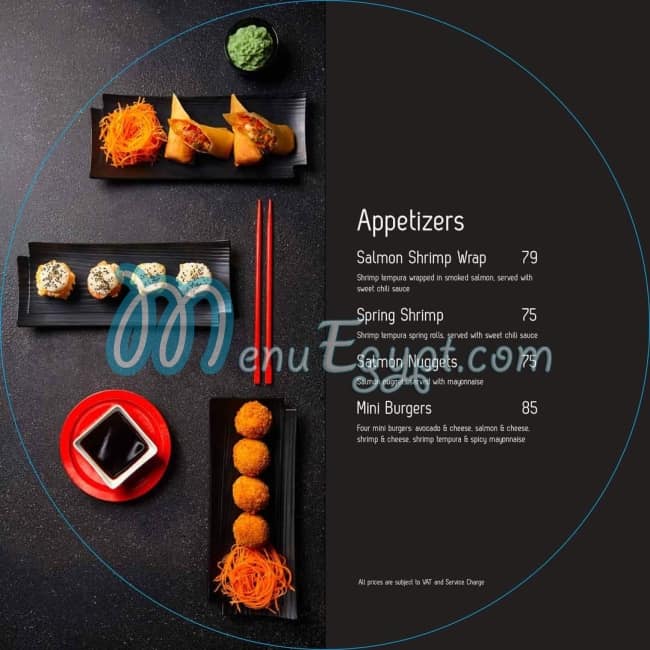 Sushi Circle menu Egypt