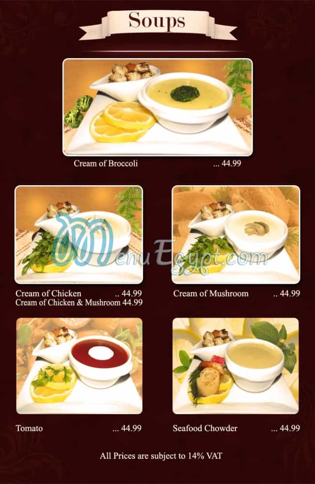 Trio R menu Egypt 1