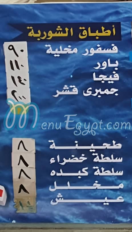 منيو الصياد الشيخ زايد