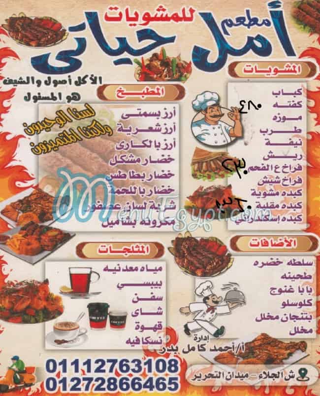 منيو امل حياتي