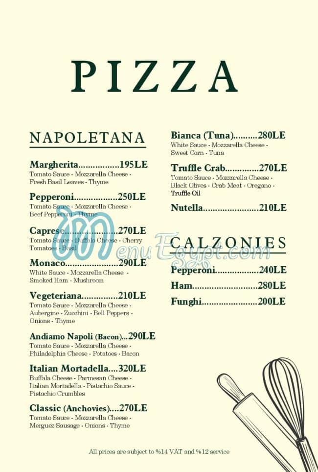 Andiamo Pizza menu Egypt