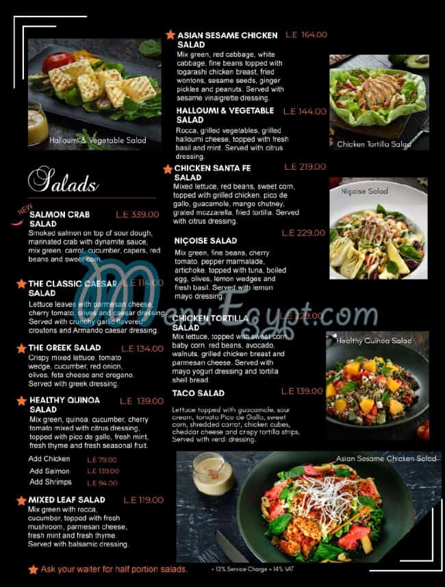 Armando Restaurants menu Egypt