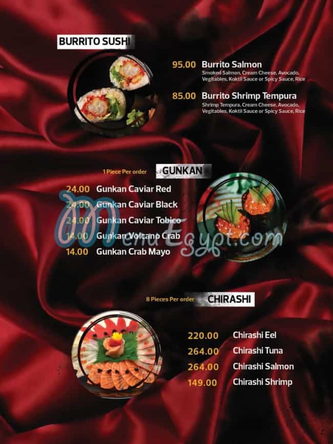 Bob Sushi menu