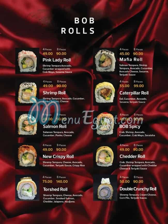 Bob Sushi menu Egypt 6