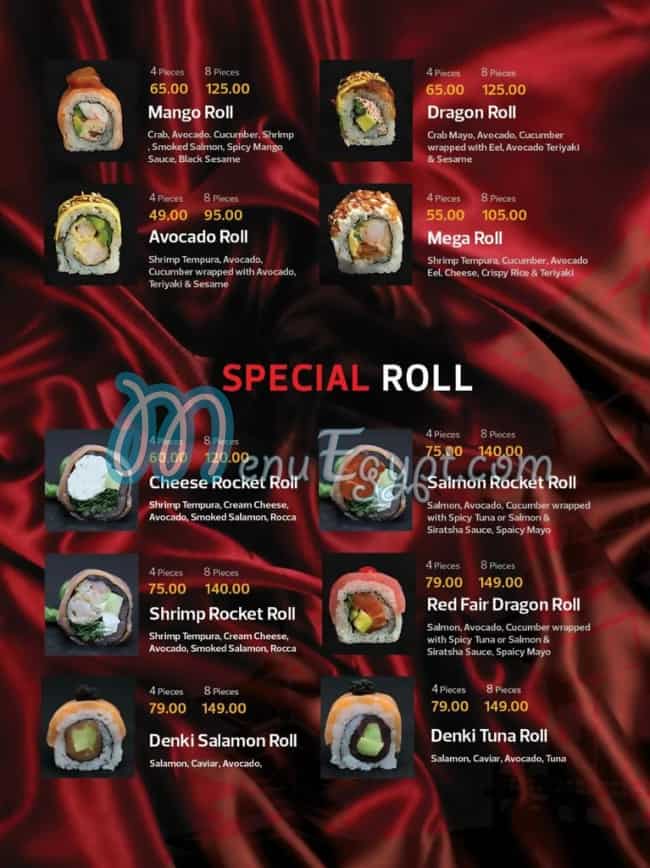 Bob Sushi menu Egypt 7