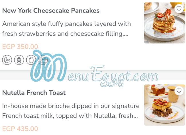 Brunch and Cake online menu
