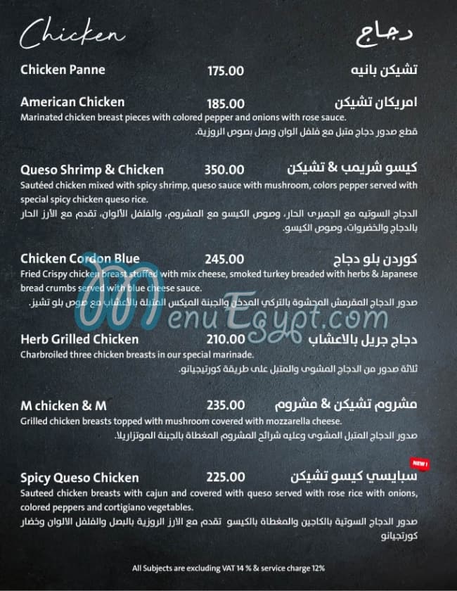 Cortigiano menu Egypt 1