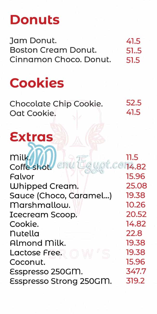 Crow’s menu Egypt 4
