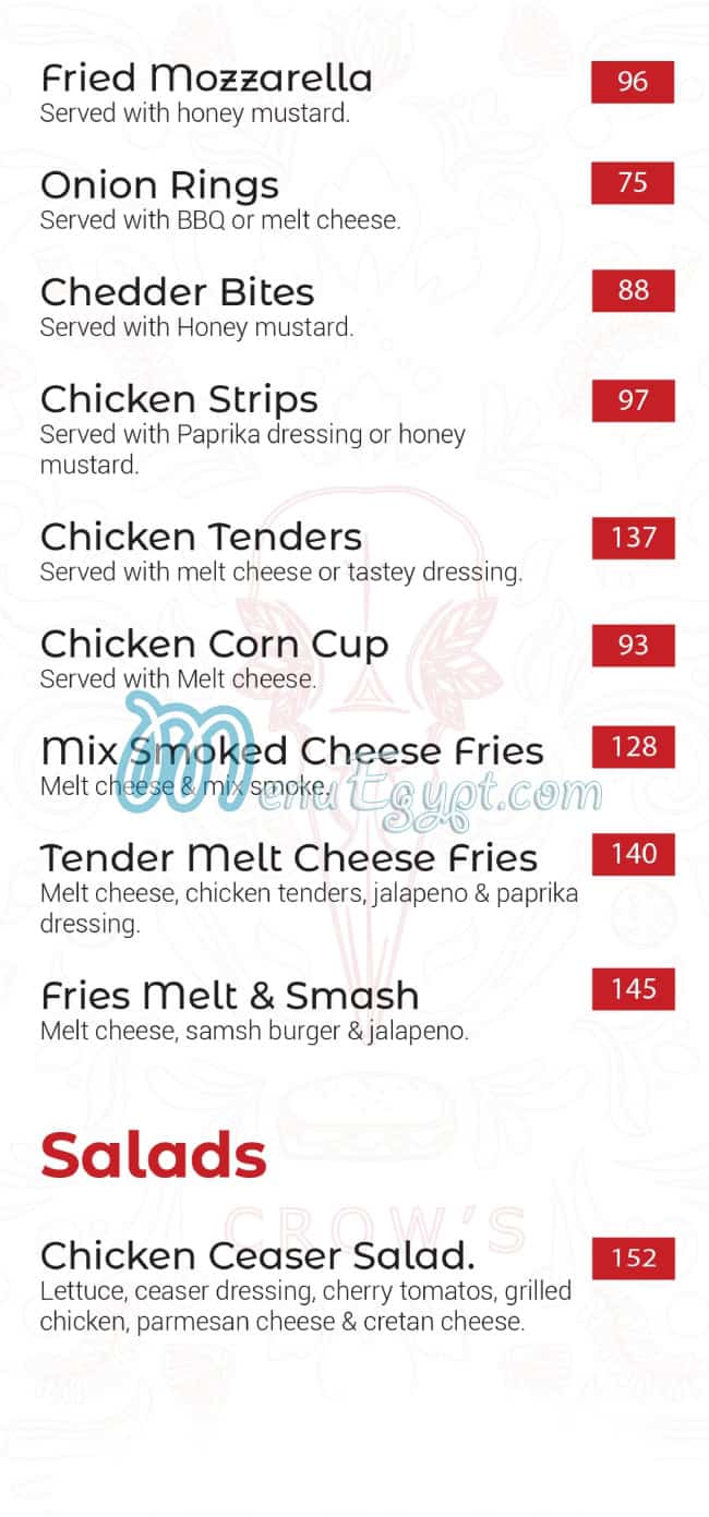 Crow’s menu Egypt 1