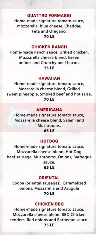 Crust Pizza online menu