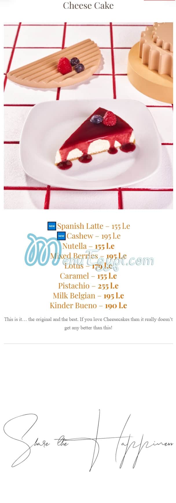 Delizia Gelato menu Egypt 11