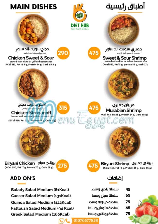 دايت هب مصر منيو بالعربى