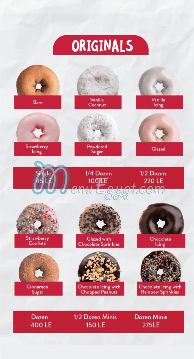 Duck Donuts menu