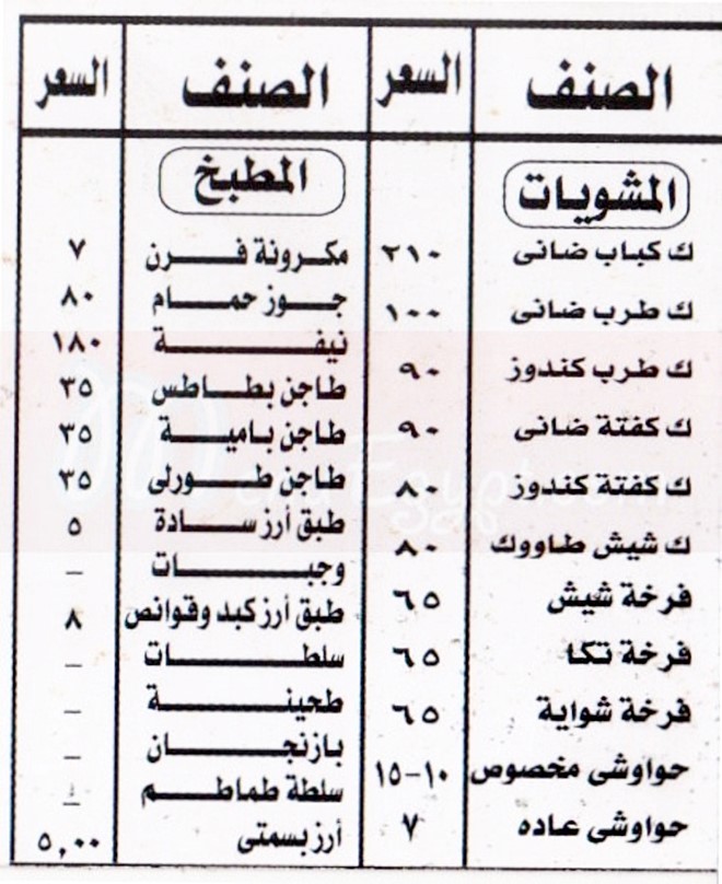 منيو ابن حلال  مصر