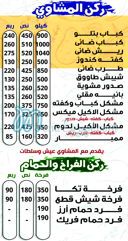 منيو الاكيل