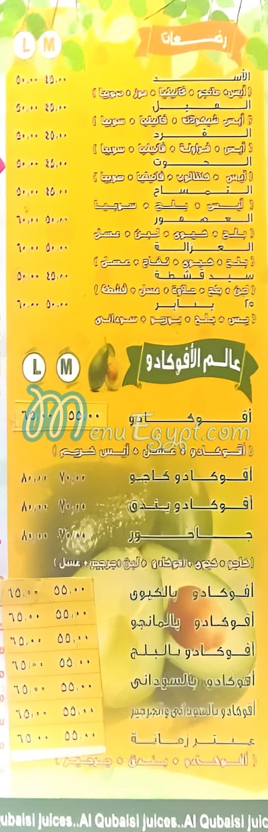 القبيصي العاشر من رمضان مصر منيو بالعربى