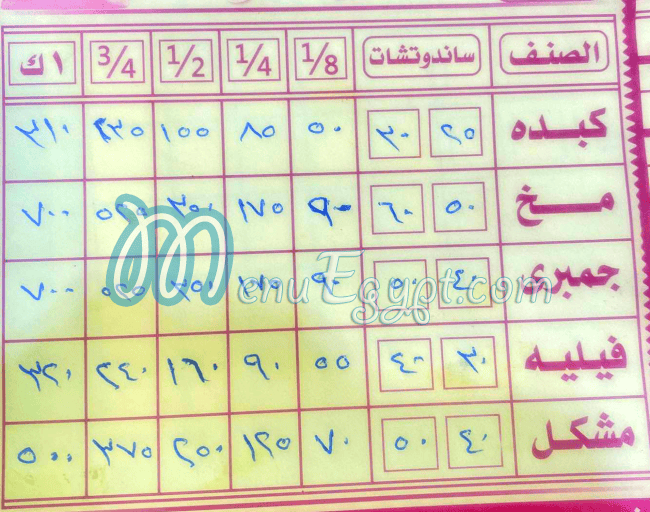 el sharqawy saft el labn menu