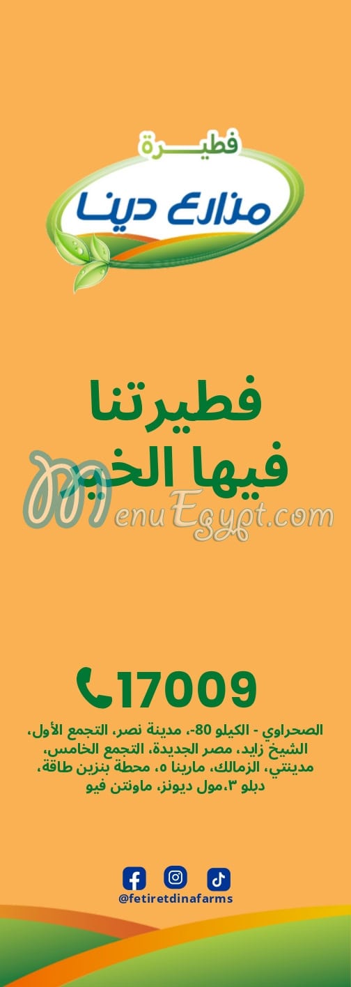 منيو فطيرة مزارع دينا مصر 4