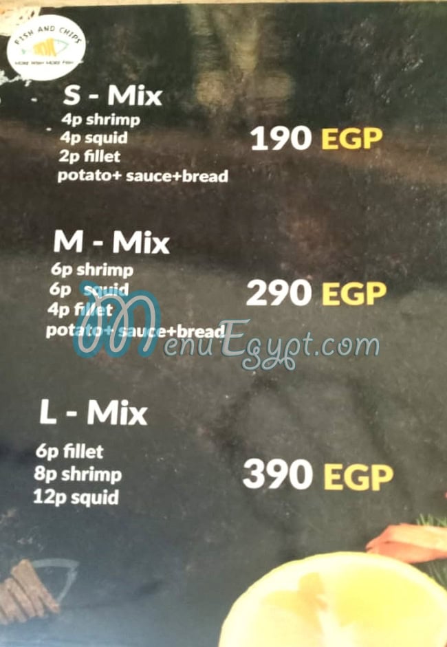 فيش اند شيبس مصر منيو بالعربى
