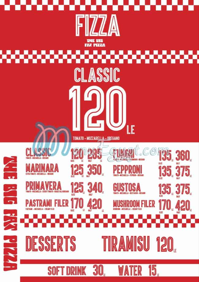 Fizza menu