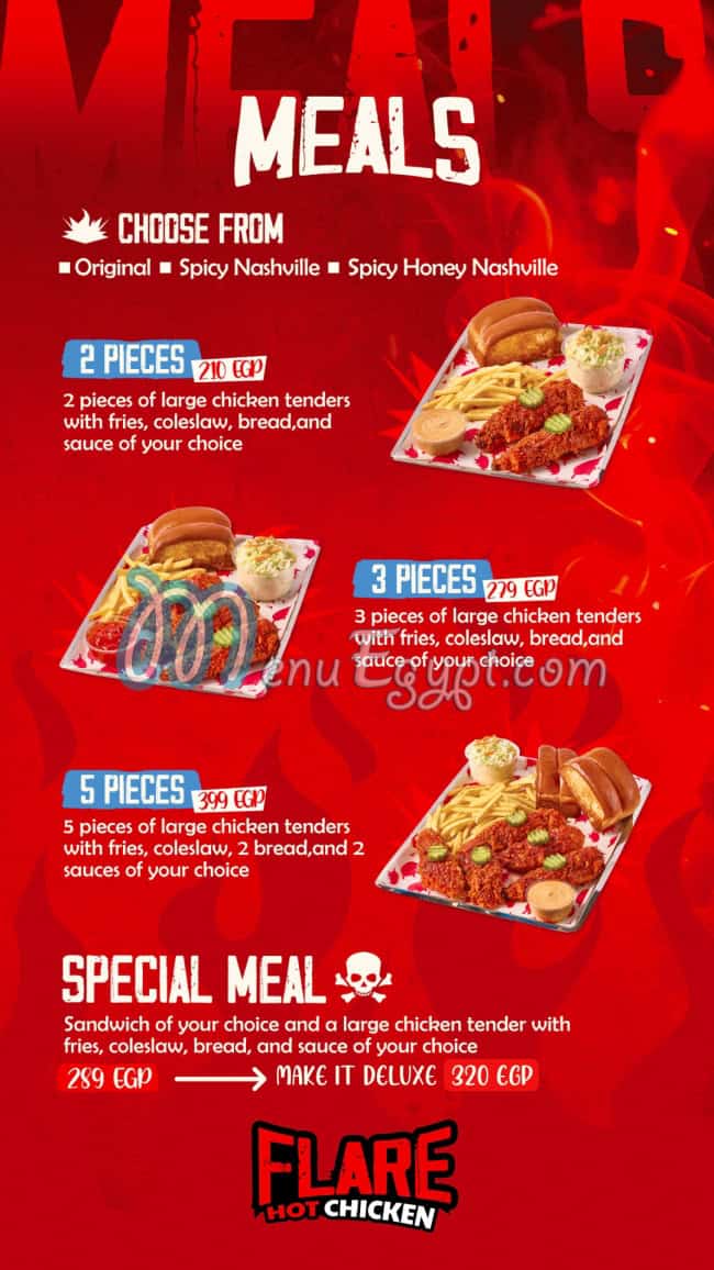 Flare Hot Chicken menu Egypt