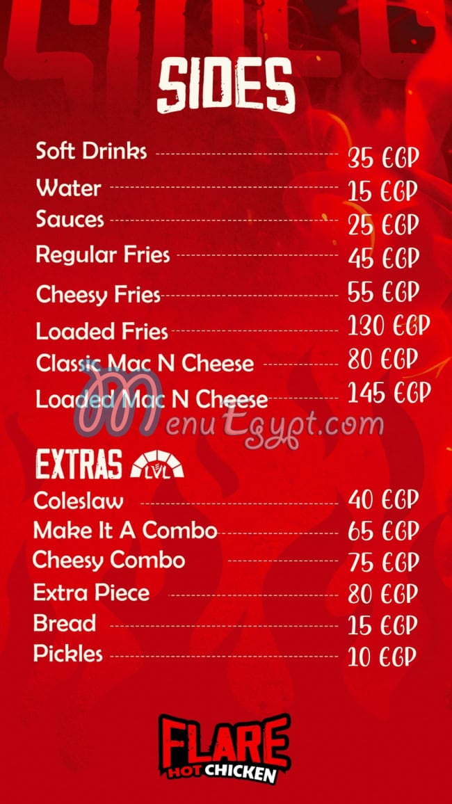 Flare Hot Chicken delivery menu