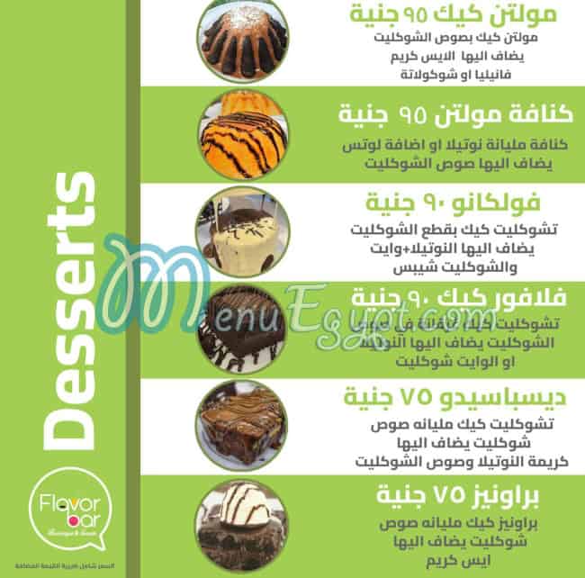Flavor Bar delivery menu