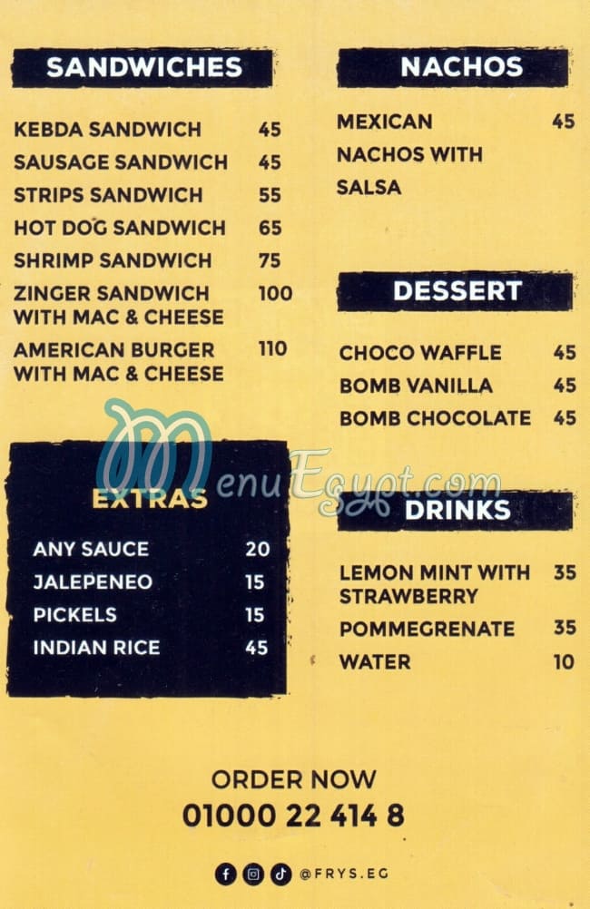 Frys menu
