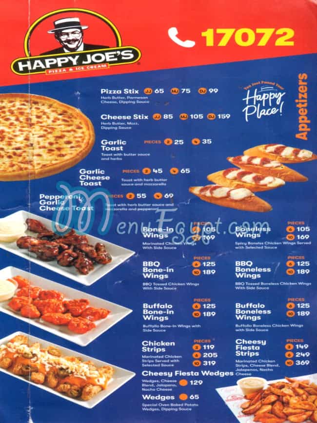 Happy Joe's online menu