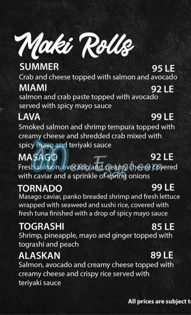 JOIA SUSHI and GRILL menu Egypt 6