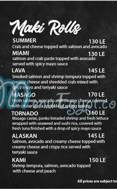 JOIA SUSHI and GRILL menu Egypt 8