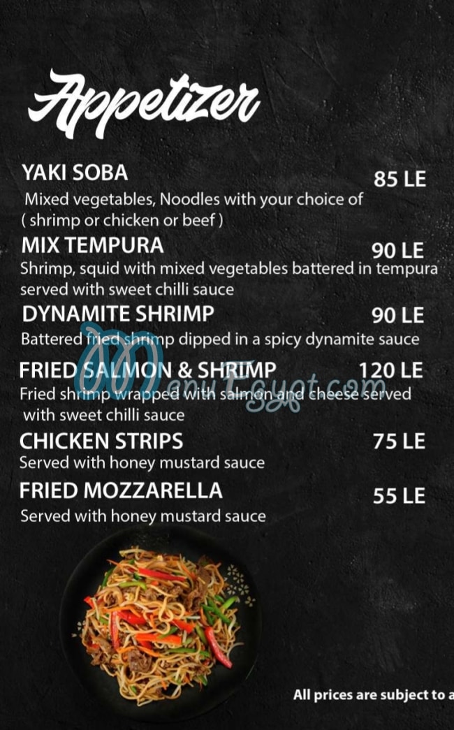 JOIA SUSHI and GRILL menu Egypt