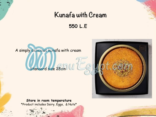 KBs Cake Studio online menu