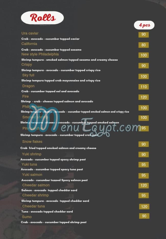 KING SUSHI delivery menu