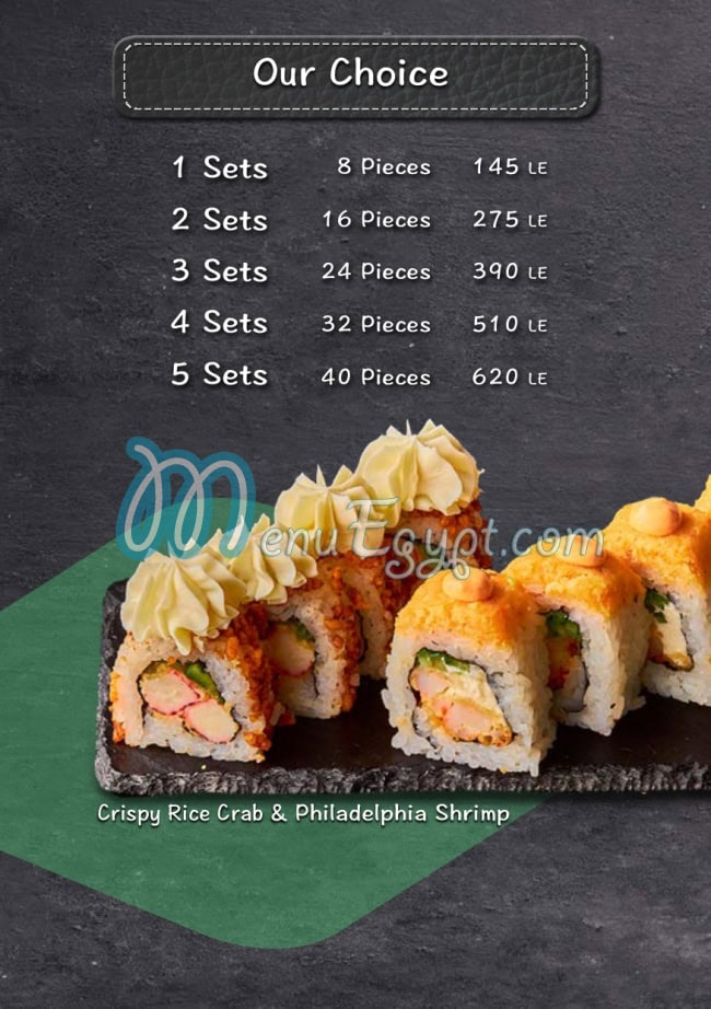 L Sushi menu