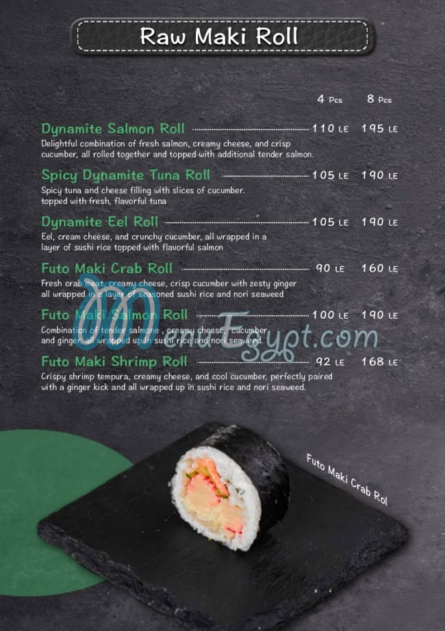 L Sushi menu prices