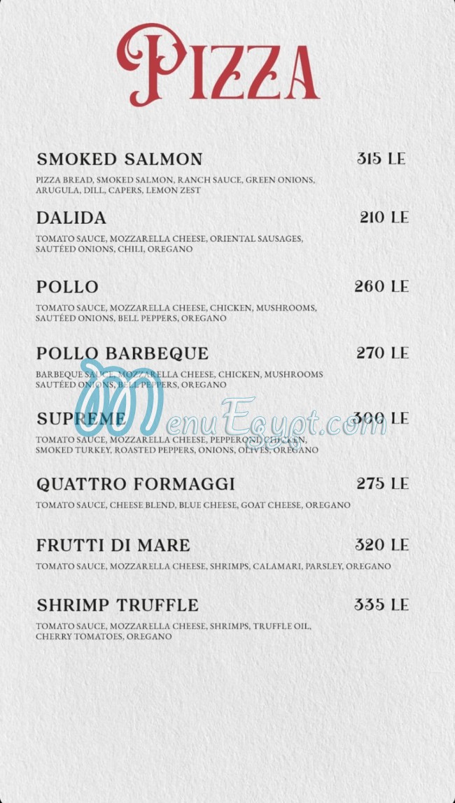 La Pizza Alforno delivery menu