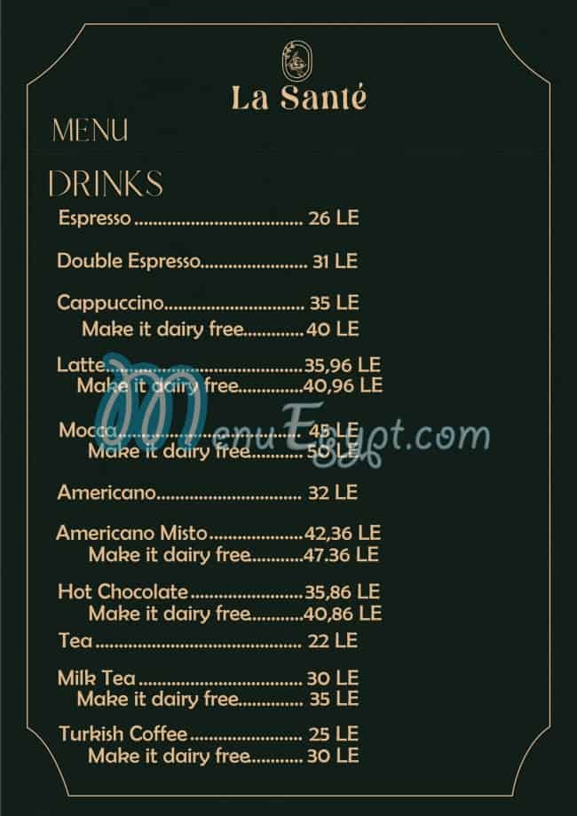La Sante menu