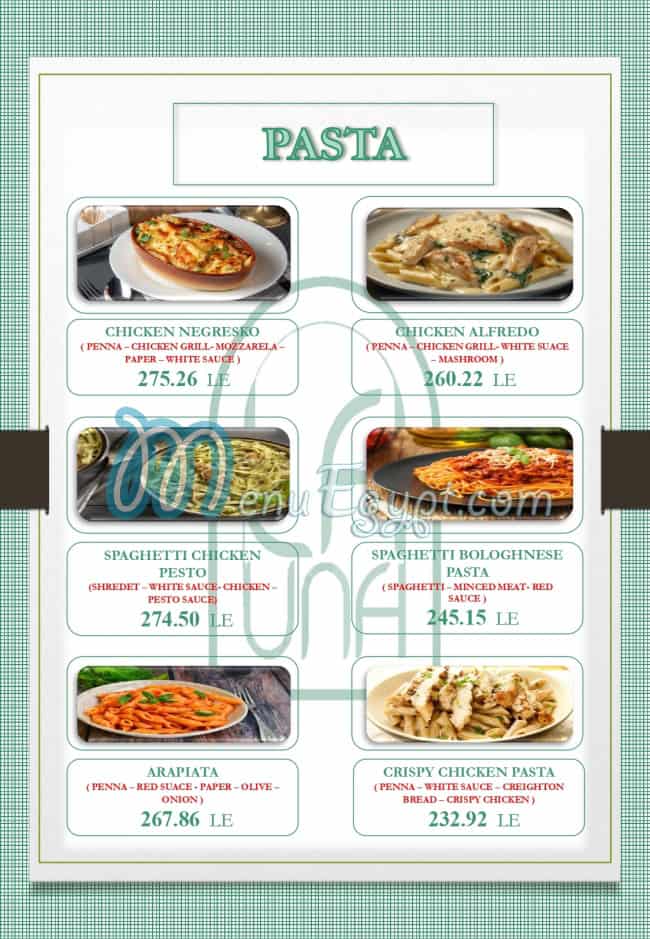 La UNA Cafe and Restaurant delivery menu