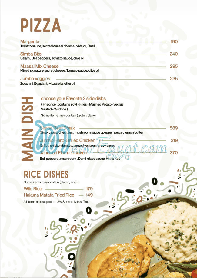 MAASAI Cafe online menu