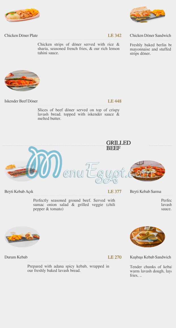 Mado menu Egypt 1