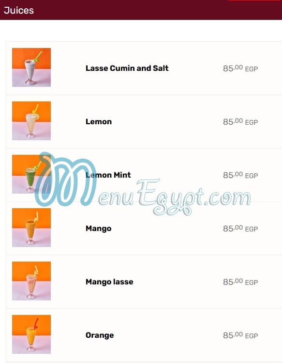 Maharaja menu prices