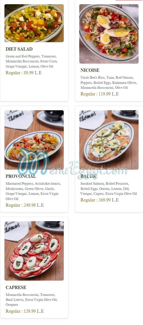 Maison Thomas menu Egypt 4