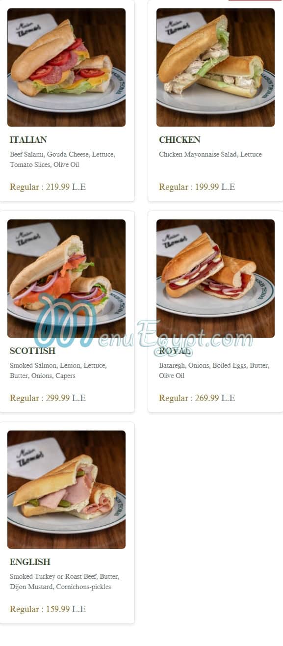 Maison Thomas menu Egypt 6