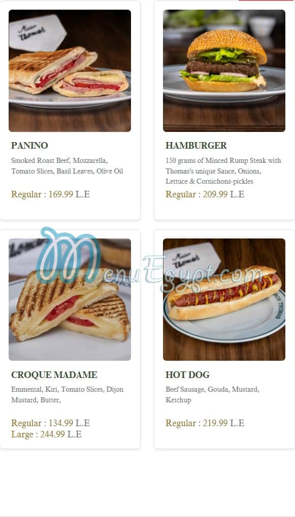 Maison Thomas menu Egypt 8